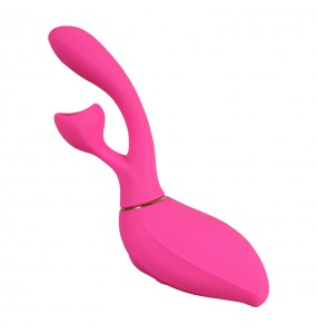 JEUPLAY Female Suck and Vibrator Double Clitoris Stimulation (Chargeable - Red Rose) 